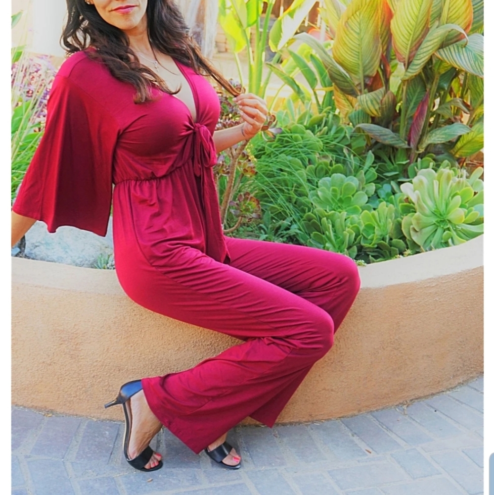Brand New Jumpsuit Front Tie wide leg
